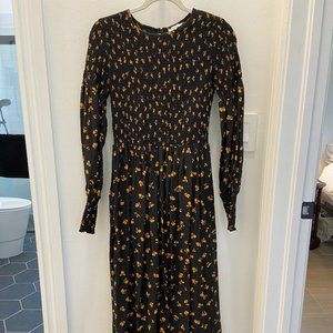 Ganni Ribbed Floral Dress